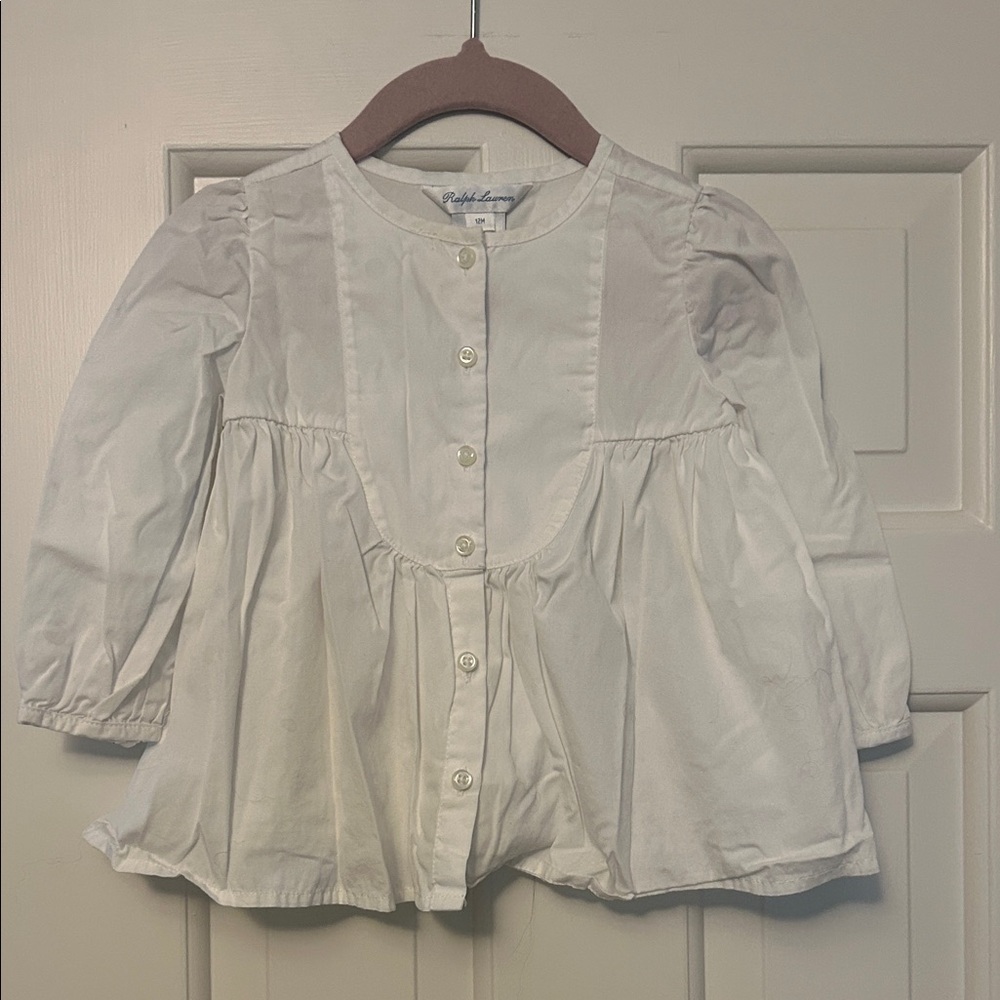 Ralph Lauren White Baby’s Button-Up Blouse